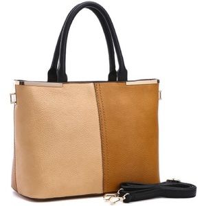 Fabulous Age Tan and Mustard Half-Contrast Tote